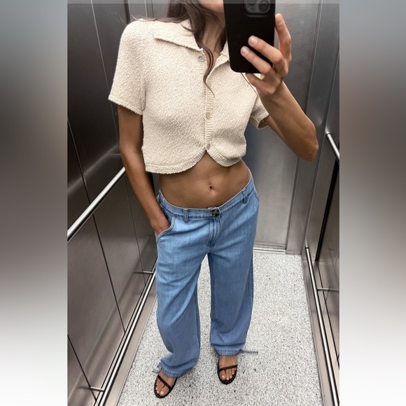 Zara Denim - New ZARA High Waist Drawstring Cuff Joggers